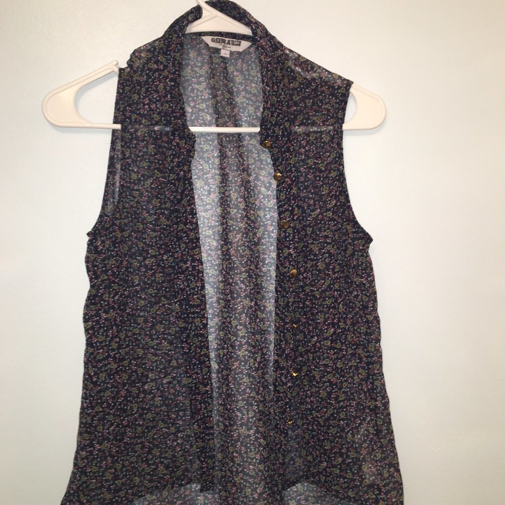 Girls Size 14 Generation Button Up Floral Blouse